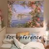 Mediterranean Rose Tapestry Bedroom Oil Painting Tapestry Rental Decorative Wall Tapestry; 29x39 inch